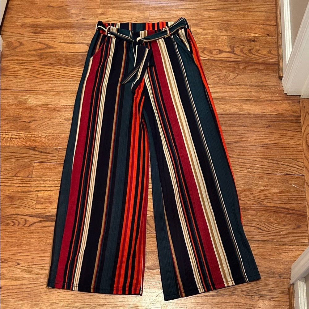 Striped Wide-Leg Pants